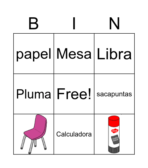 Spanish Bingo Card