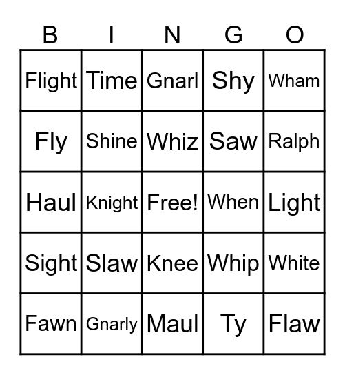 Review Bingo! Bingo Card
