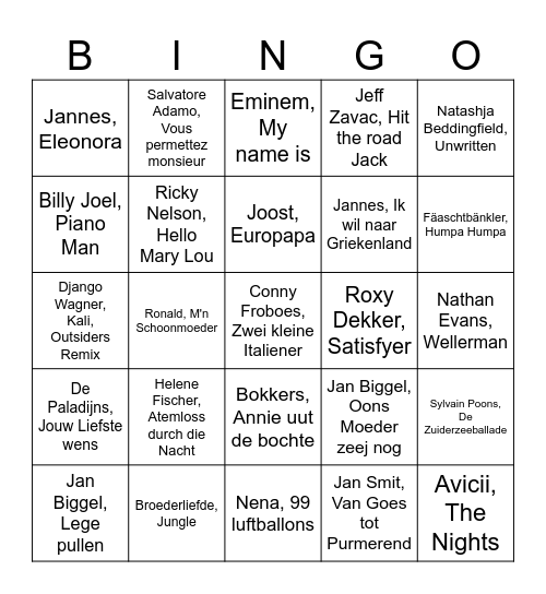 Orriëns Bingo Card