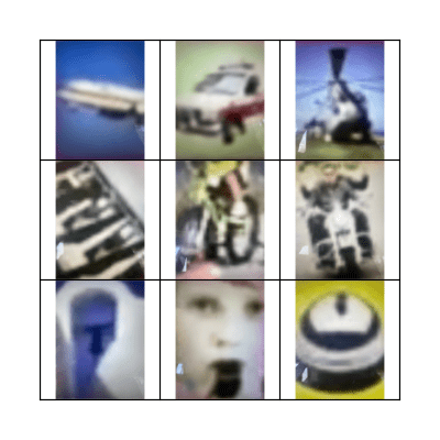 Around town sounds Bingo Card