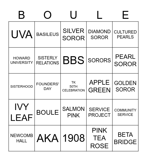 TK 50TH CELEBRATION Bingo Card