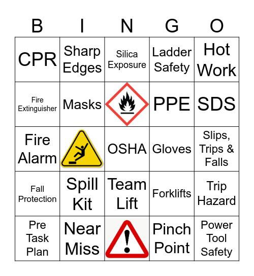 Safety Bingo Card