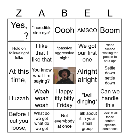 Zabel Bingo Card