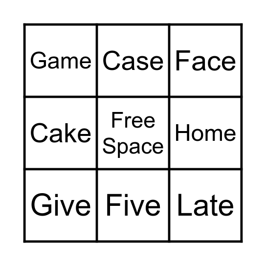 CVC BINGO Card