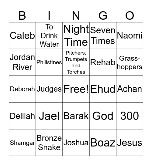 Old Testament Bingo Card