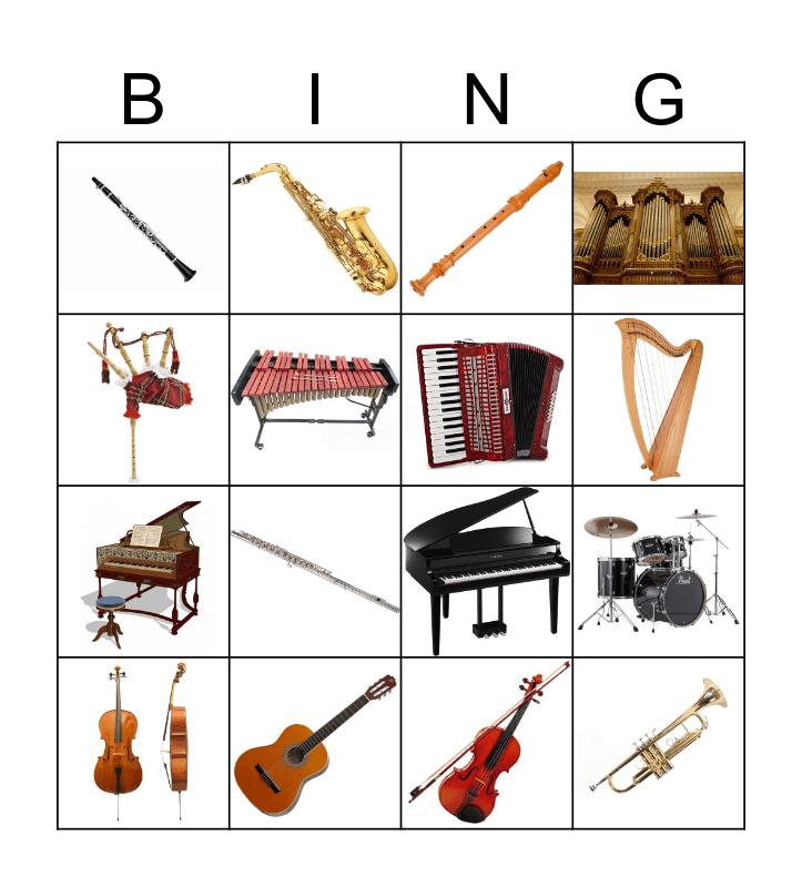 Instrumentenbingo Card