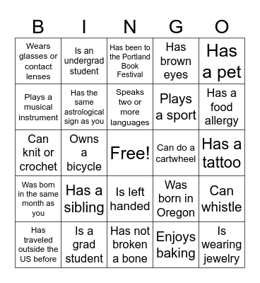 Bingo Card