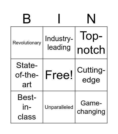 Business Buzzword Bingo Card