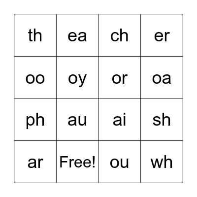 Phonics Bingo! Bingo Card