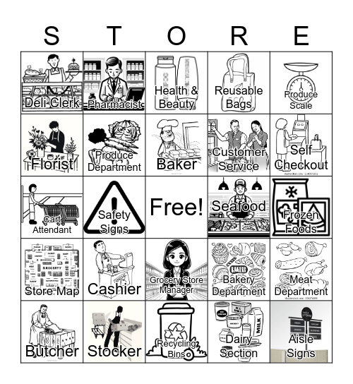 Grocery Store Bingo Card