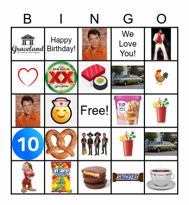 Lydia's Birthday Bingo Card