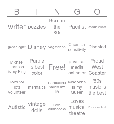 Kae-Leah Bingo Card