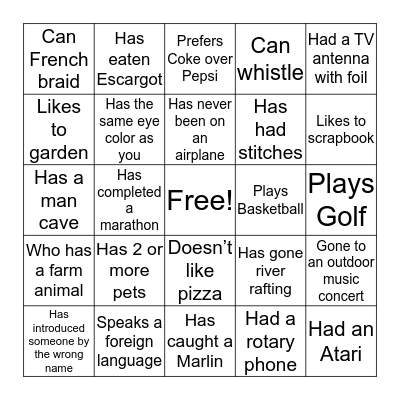 FIND SOMEONE WHO... Bingo Card