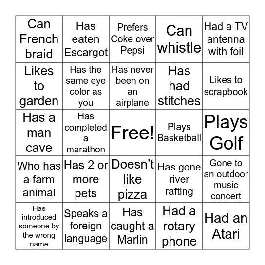 FIND SOMEONE WHO... Bingo Card