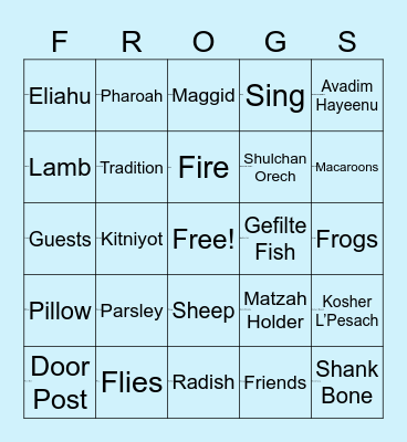 Passover Bingo Card