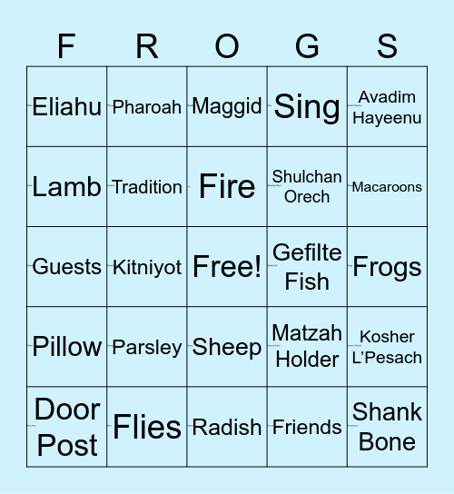 Passover Bingo Card