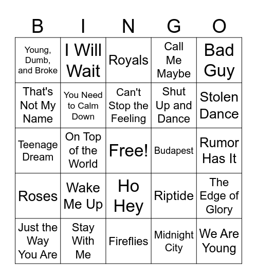 2010s Bingo Card