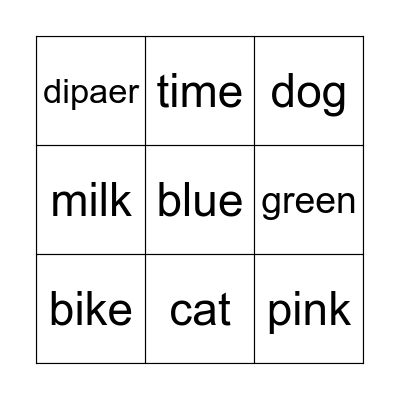 baby Bingo Card