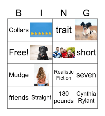Henry and Mudge Bingo Card