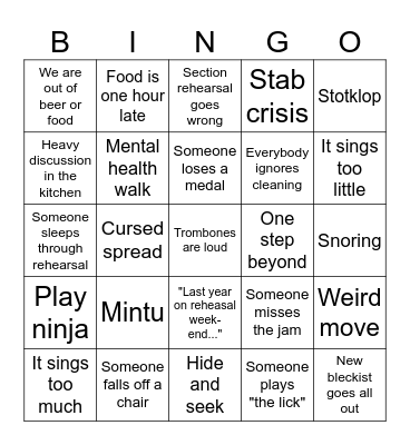 Blecket rephelg Bingo Card