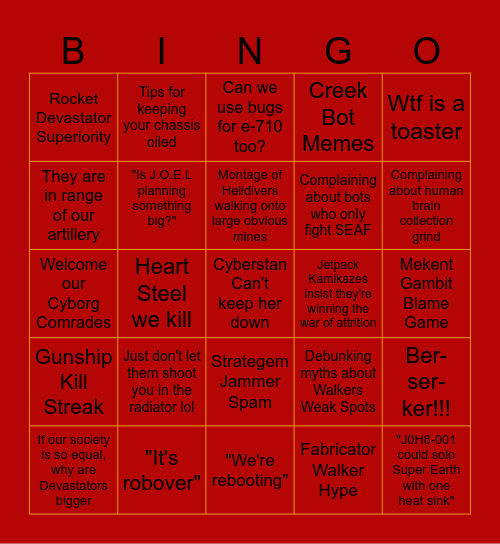 Automaton Bingo Card