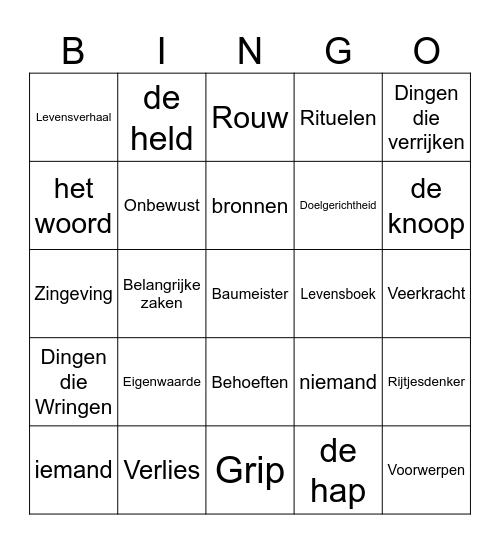 Woordenbingo Card