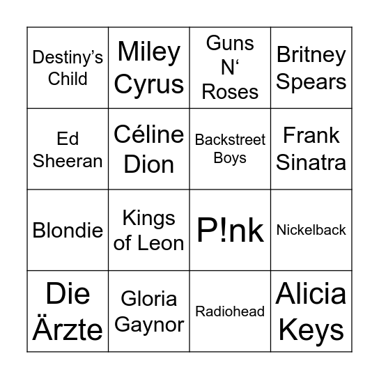 KARAOKE-BINGO Card