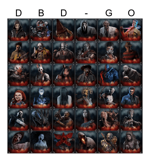 DBD Killerbingo by AciiXx Bingo Card