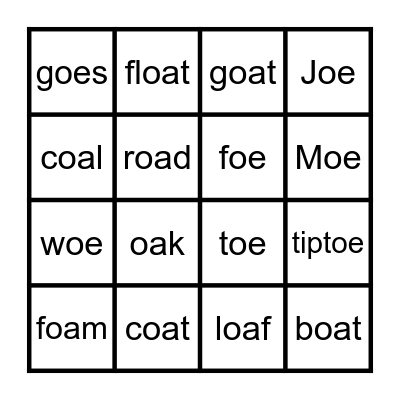 Vowel Team BINGO Card
