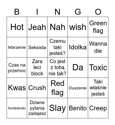 Toxic Ania <3 Bingo Card