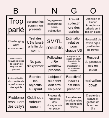 Retrospective Bingo Card