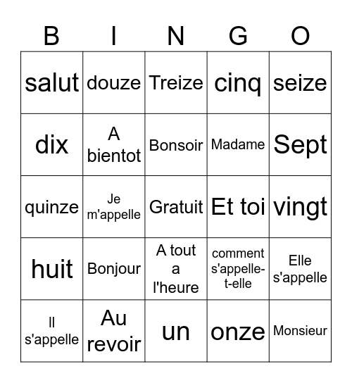Zoe Morgan Bingo Card