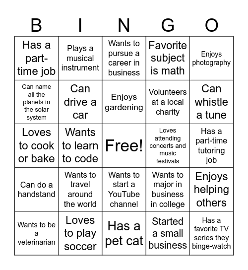 Bingo Bango Bingo Card