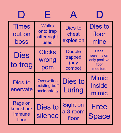 Puuki PotD Bingo Card