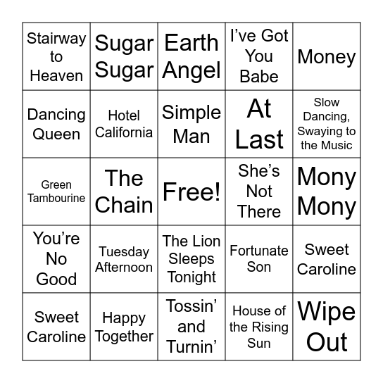 SINGO Bingo Card