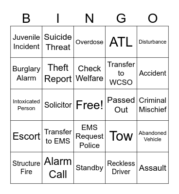 Friday-COVERALL Bingo Card