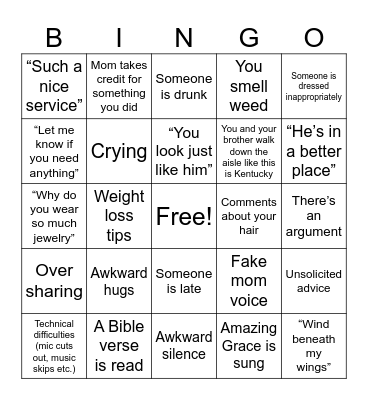 Surviving Lou Bingo Card