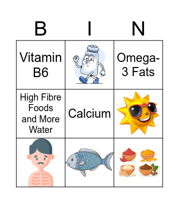 Nutrition for Over 65's Bingo Card