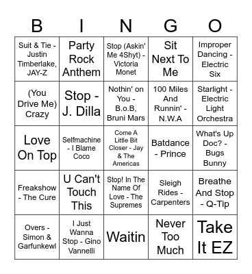 STOP ... Hammer Time Bingo 1 Bingo Card