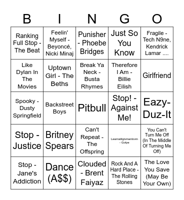 STOP ... Hammer Time Bingo 2 Bingo Card