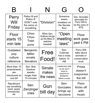 Last 30 Days of Session Bingo Card