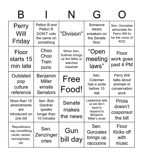Last 30 Days of Session Bingo Card