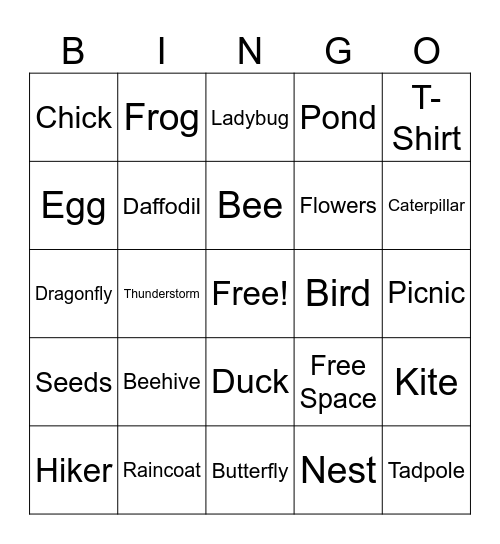 Spring Bingo Card