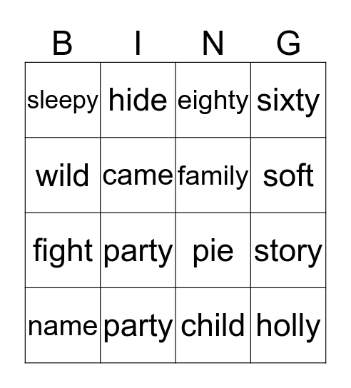 Bingo Card