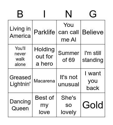 Round 1 Bingo Card