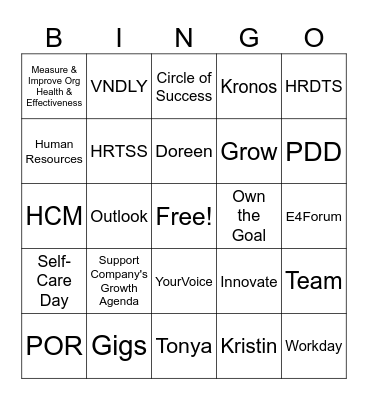 HRTSS Bingo Card