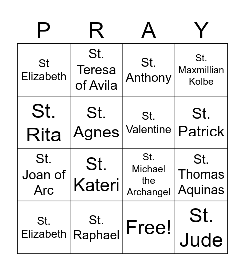 ShareLife: Get to Know the Saints Bingo Card
