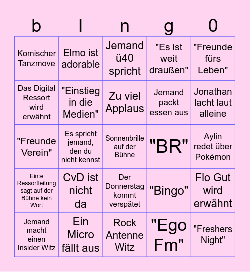 Infoabend S0Se24 Bingo Card