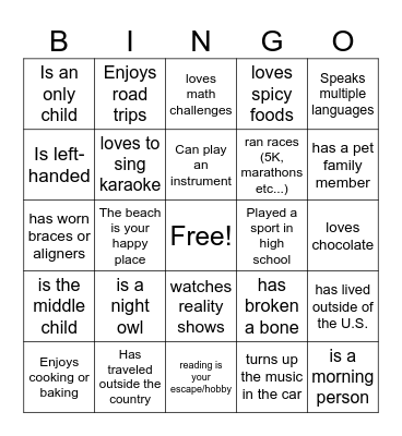 Ed Team Bingo Card