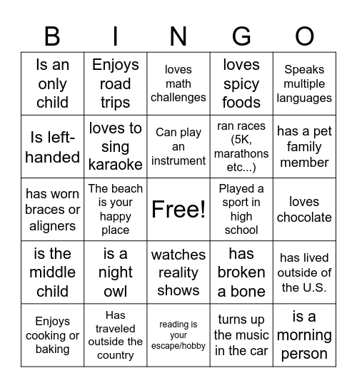 Ed Team Bingo Card